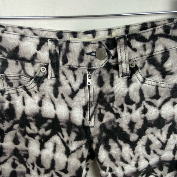 Isabel Marant Pour H&M Black and White Printed Jeans Size 4 Stretch Ankle Pants - Picture 9 of 15